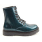 Heavenly Feet Womens Justina2 Ocean Glitter 8 Eyelet Vegan Ankle Boots