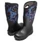 Bogs Classic Seamless Tall Outline Leaves Black Multi Waterproof Boots 73367
