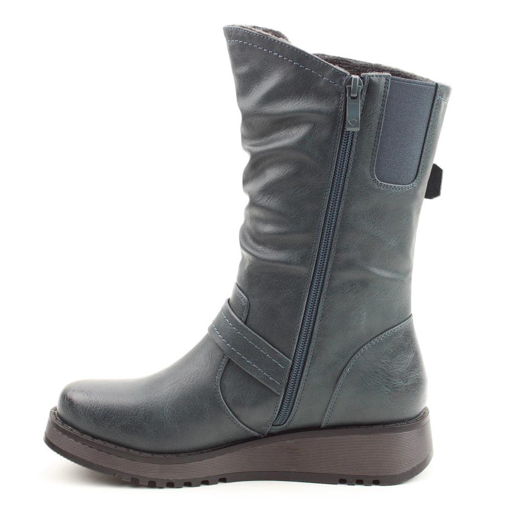 Heavenly Feet Womens Hannah4 Ocean Mid Calf Vegan Boots