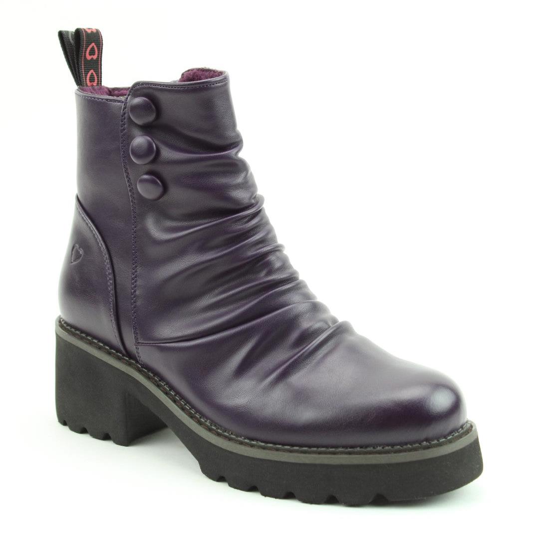 Heavenly Feet Sultan Purple Litesoles Vegan Ankle Boots