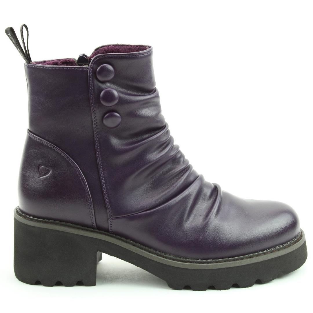 Heavenly Feet Sultan Purple Litesoles Vegan Ankle Boots