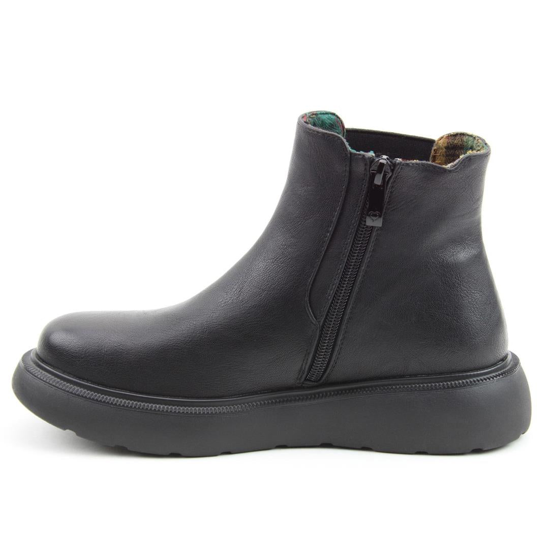 Heavenly Feet Azalea Black Litesoles Vegan Ankle Boots