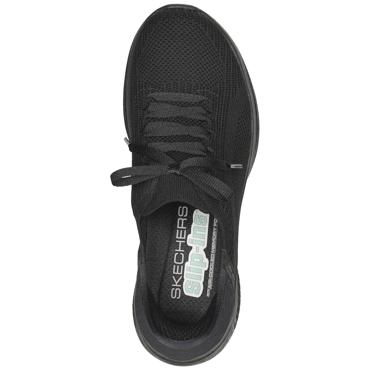 Skechers Ladies Ultra Flex 3.0 WIDE Fit Brilliant Path Black Vegan Slip In Shoes