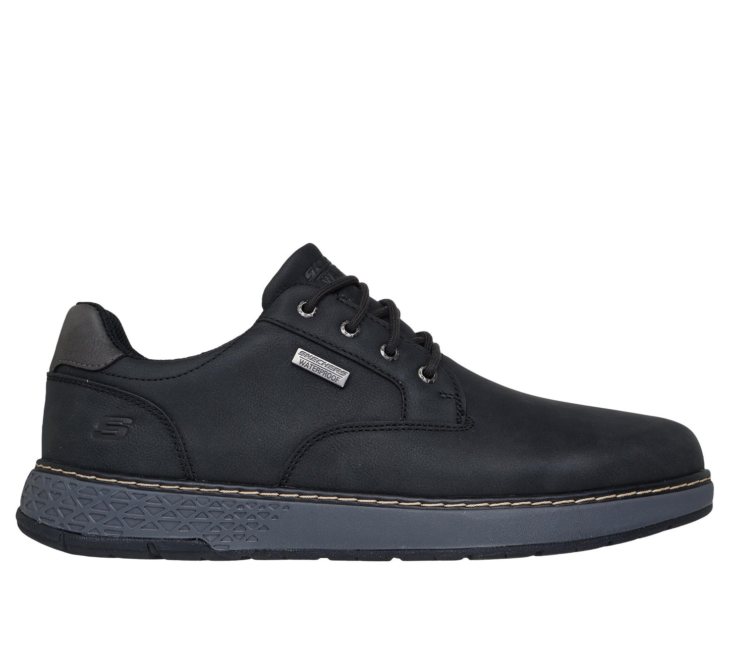 Mens Skechers Black Garlan Pryor Waterproof Relaxed Fit Memory Foam Shoes 205234