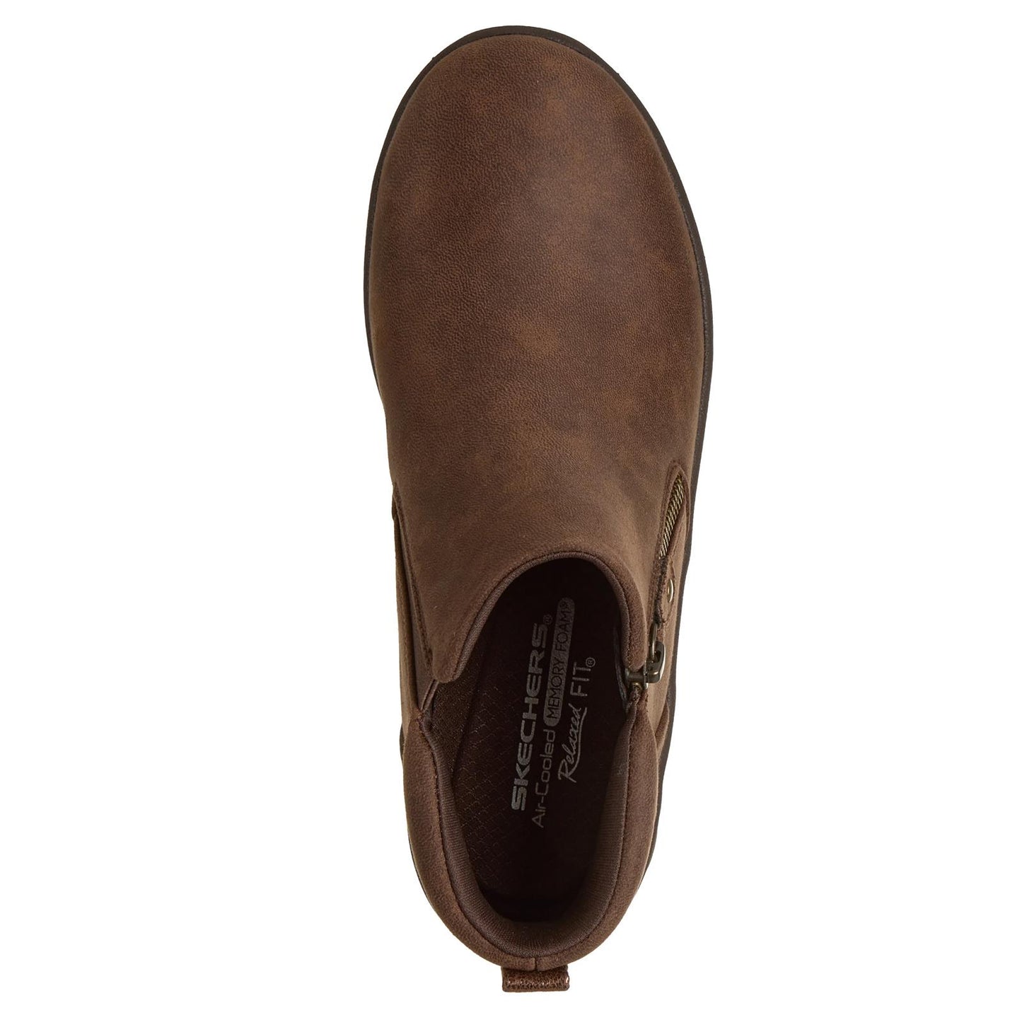 Skechers Ladies Lovely Vibe Fall In Bloom Chocolate Vegan Side Zip Boots