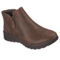 Skechers Ladies Lovely Vibe Fall In Bloom Chocolate Vegan Side Zip Boots