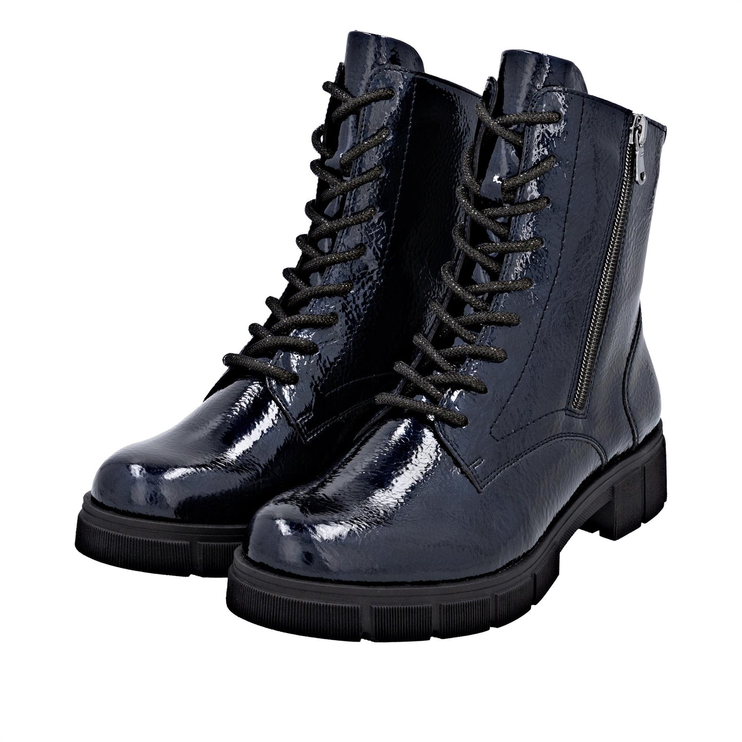 Remonte D2S72-14 Women's Lined Midnight Blue Patent Ankle Boots