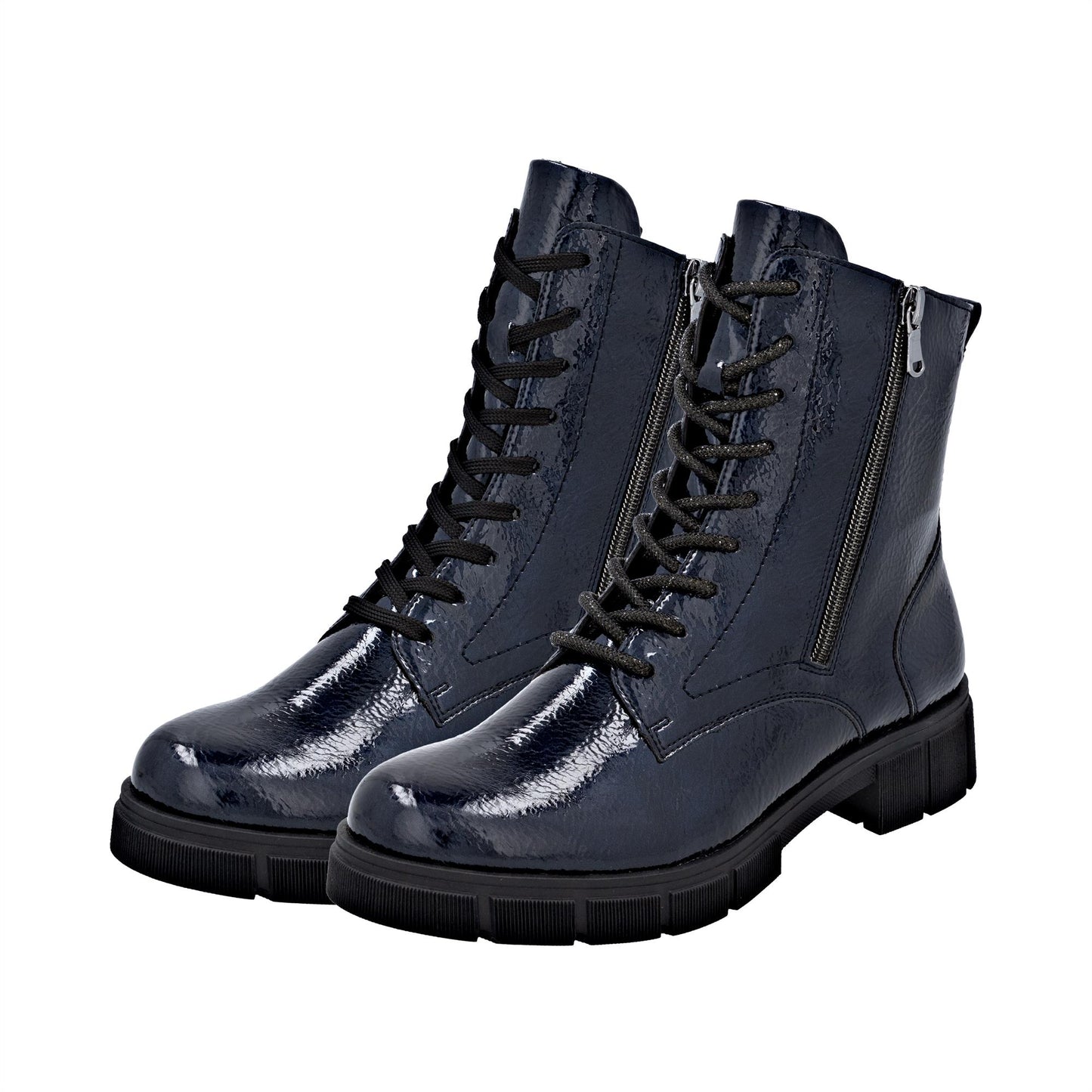 Remonte D2S72-14 Women's Lined Midnight Blue Patent Ankle Boots