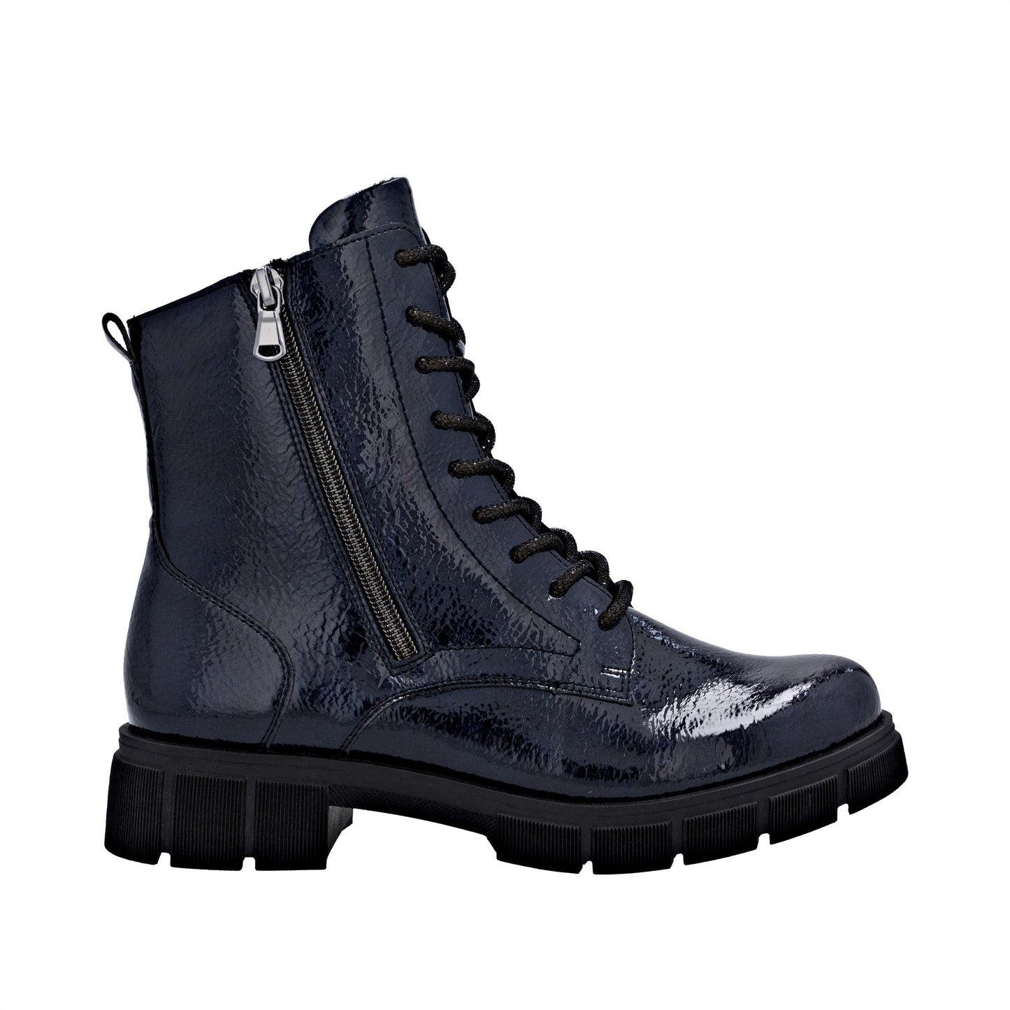 Remonte D2S72-14 Women's Lined Midnight Blue Patent Ankle Boots