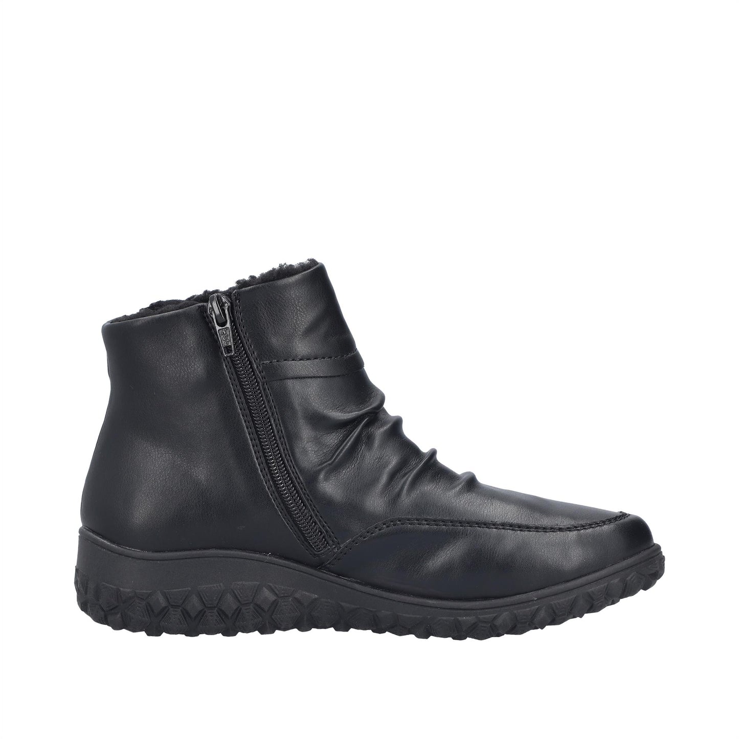 Rieker Womens 59585-01 Black Fleece Lined Ankle Boots