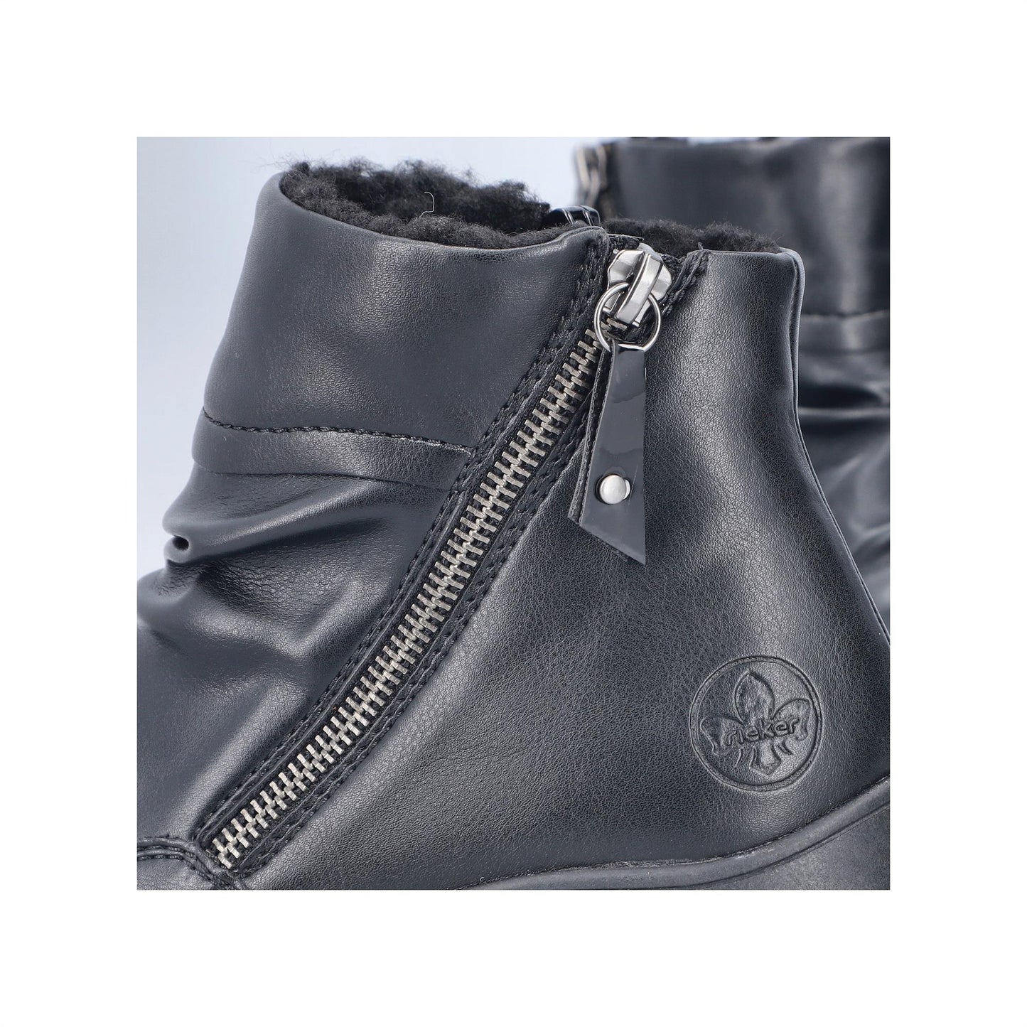Rieker Womens 59585-01 Black Fleece Lined Ankle Boots