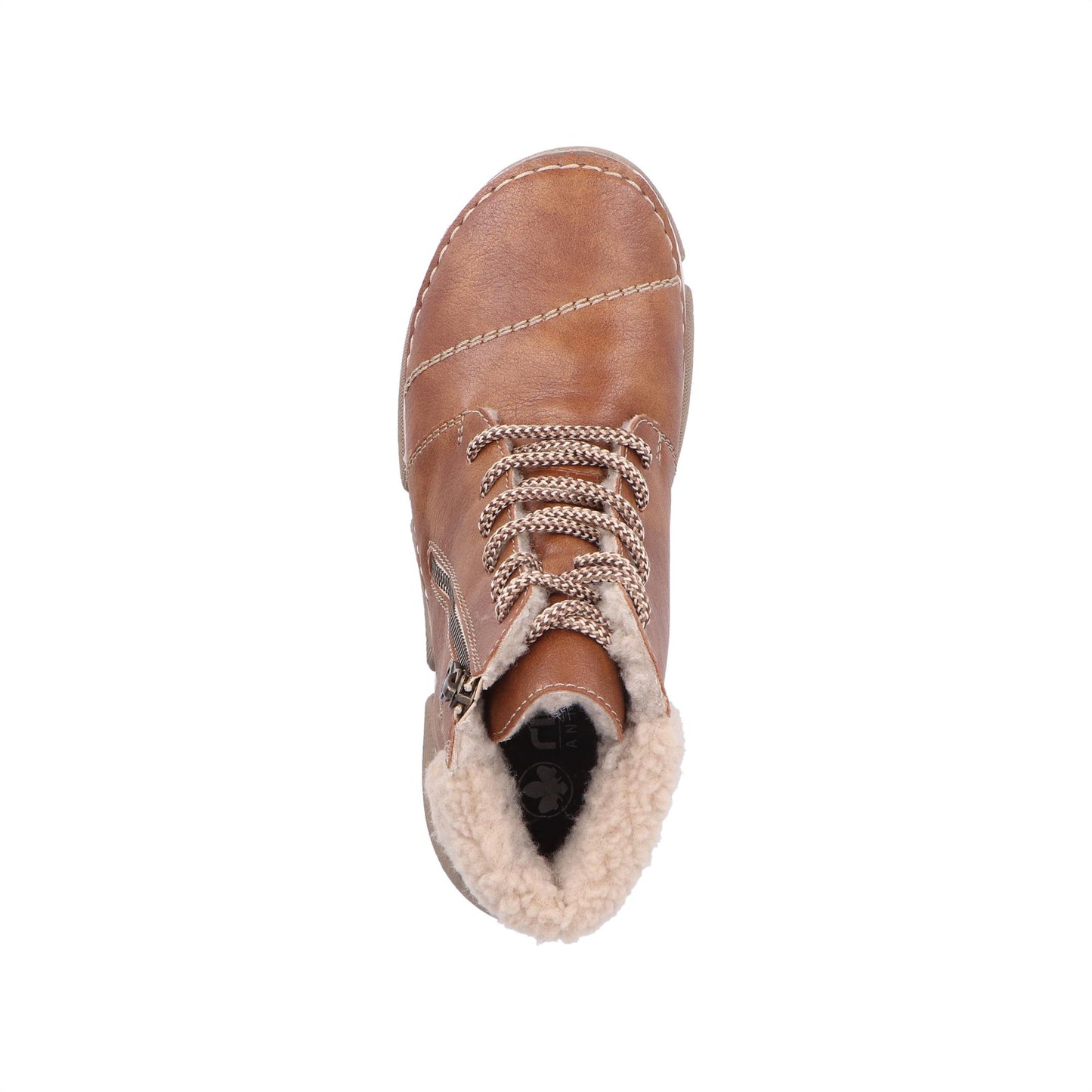 Rieker Womens 45931-24 Brown Fleece Lined Lace Up Ankle Boots