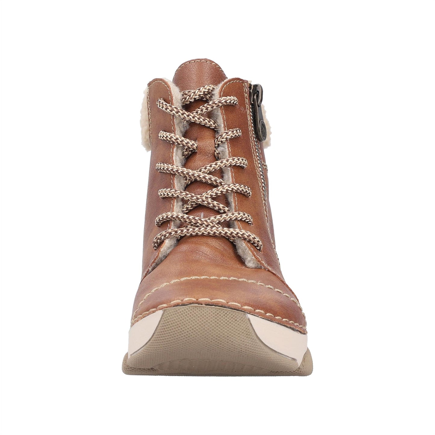 Rieker Womens 45931-24 Brown Fleece Lined Lace Up Ankle Boots