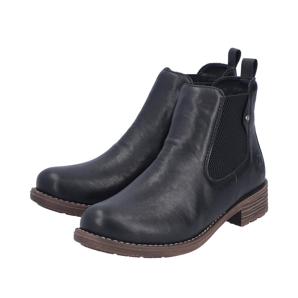 Rieker Womens 79450-00 Black Fleece Lined Chelsea Boots