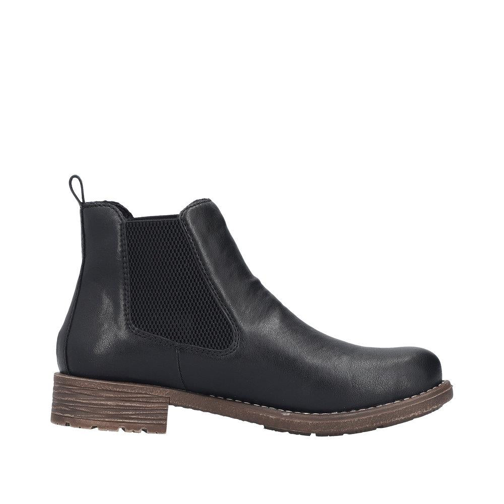 Rieker Womens 79450-00 Black Fleece Lined Chelsea Boots
