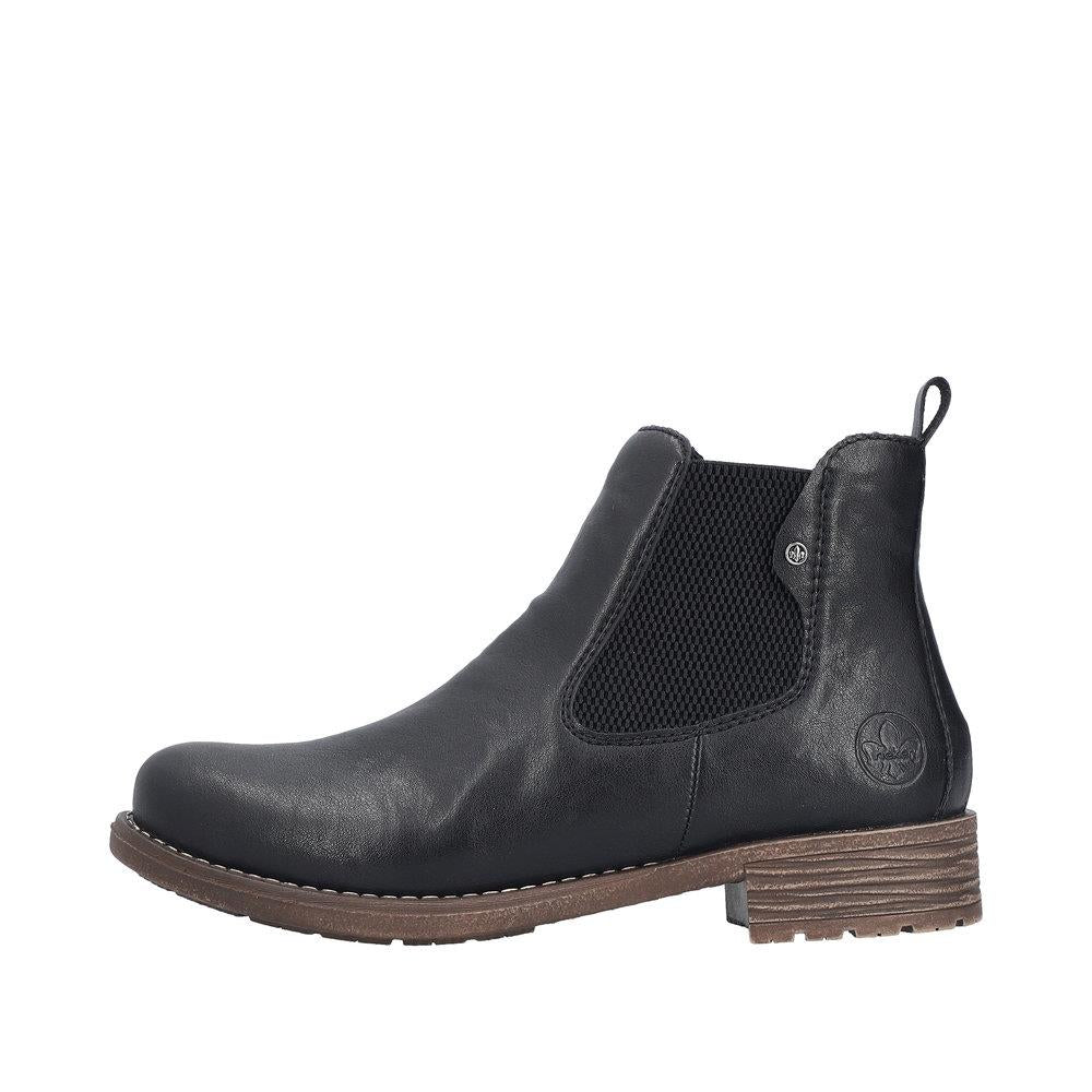 Rieker Womens 79450-00 Black Fleece Lined Chelsea Boots