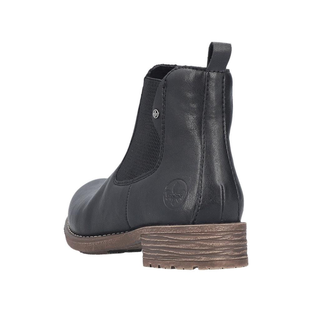 Rieker Womens 79450-00 Black Fleece Lined Chelsea Boots