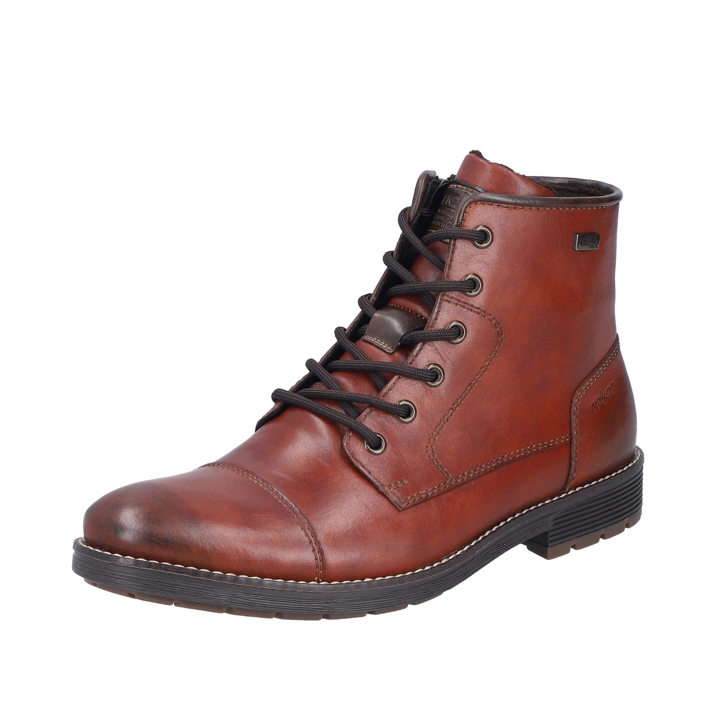 Rieker Men's F4546-24 Brown Fleece Lined Leather Ankle Boots