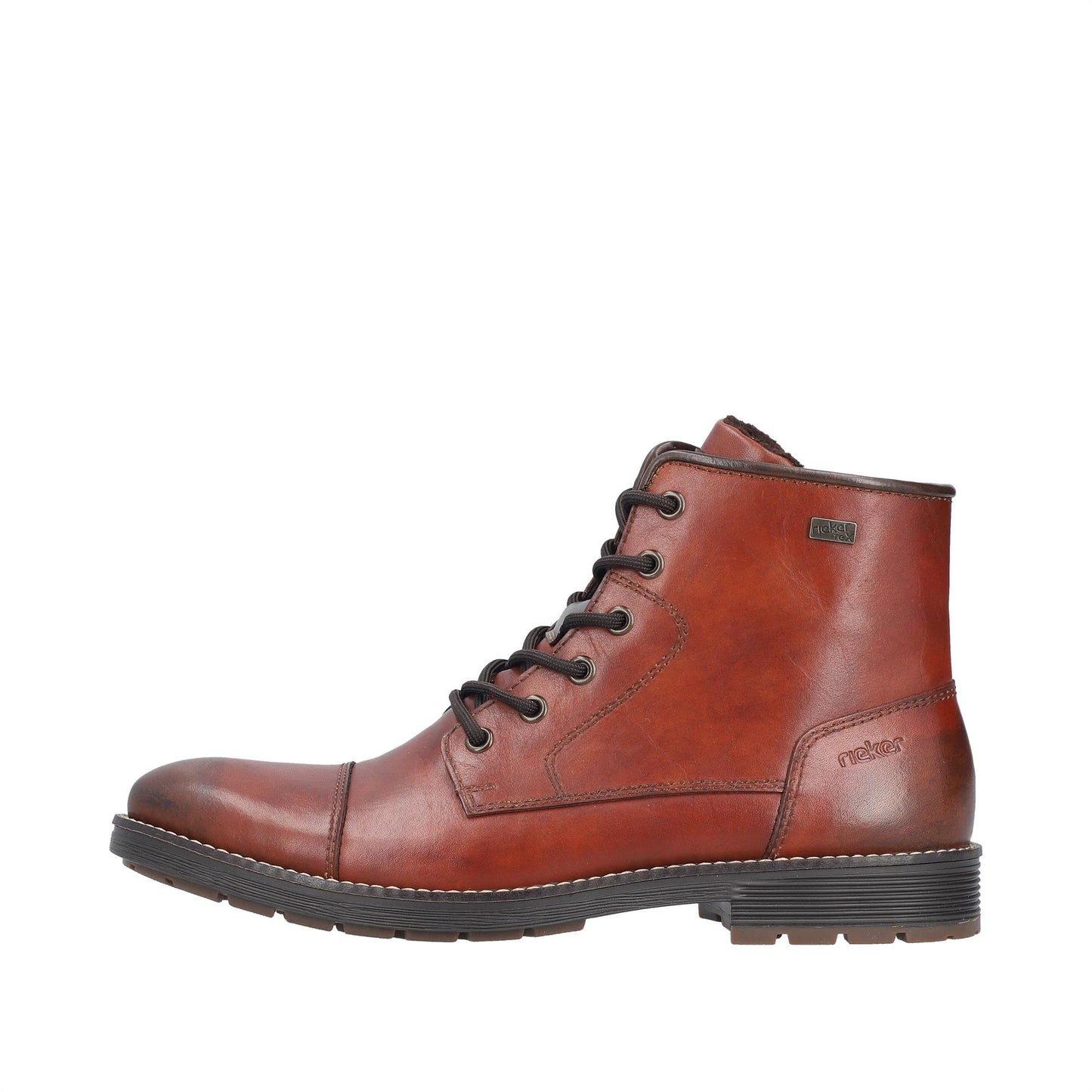Rieker Men's F4546-24 Brown Fleece Lined Leather Ankle Boots