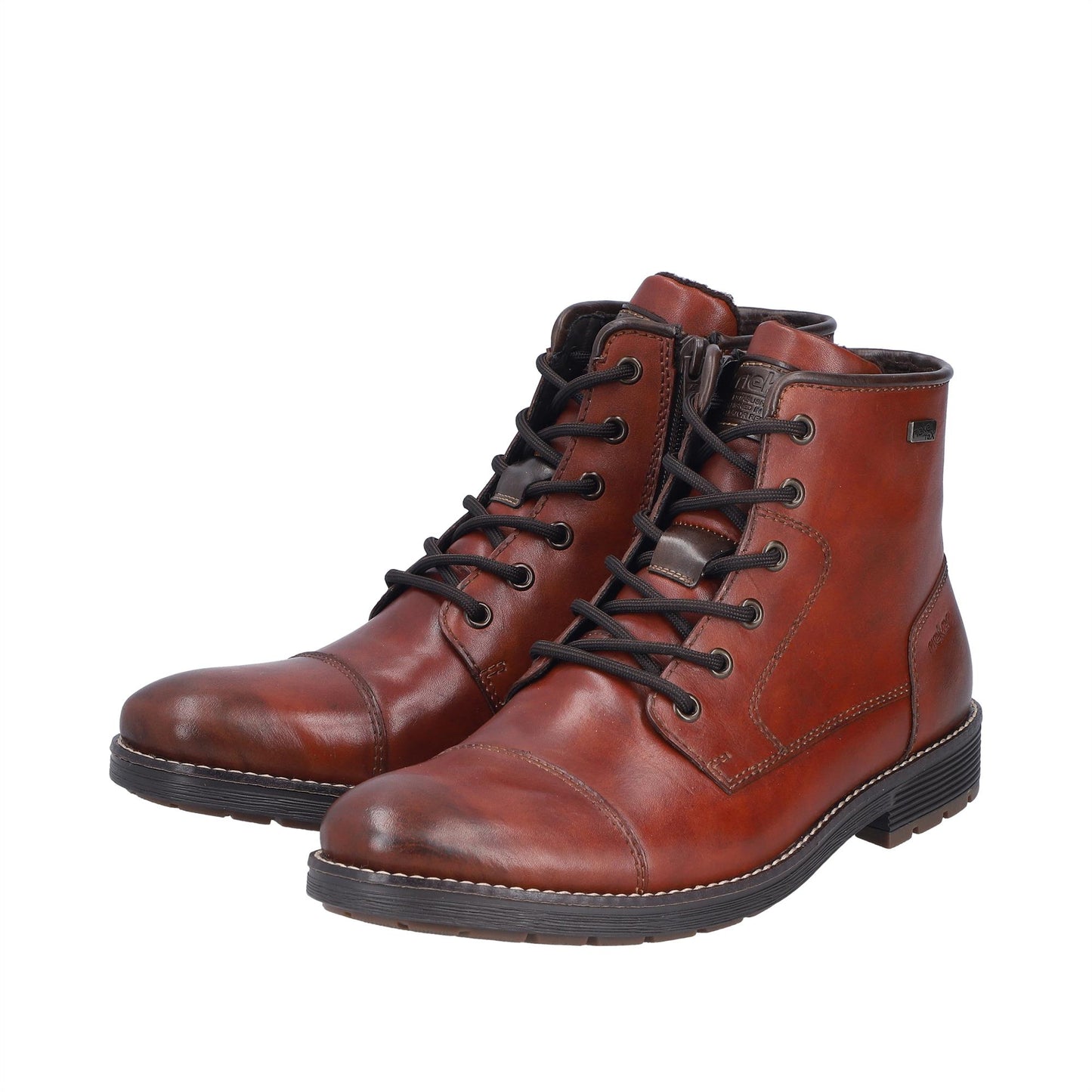 Rieker Men's F4546-24 Brown Fleece Lined Leather Ankle Boots