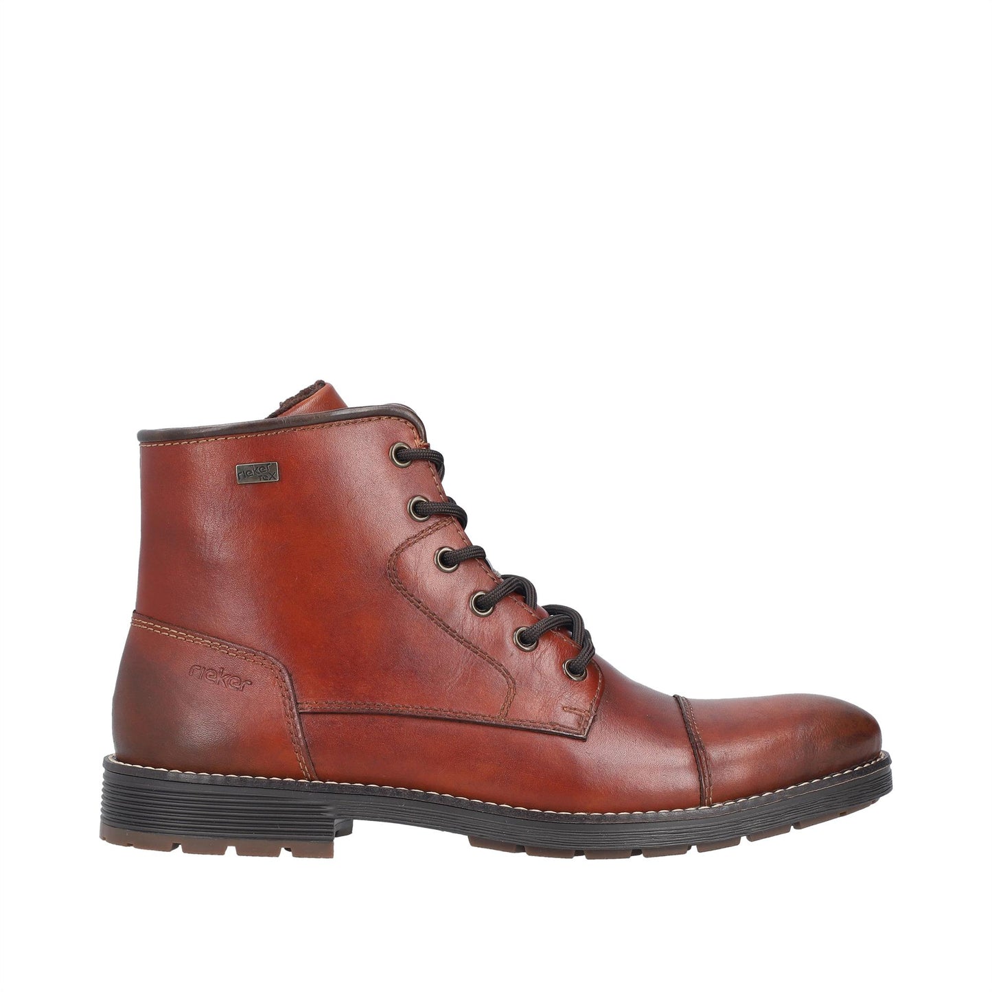Rieker Men's F4546-24 Brown Fleece Lined Leather Ankle Boots