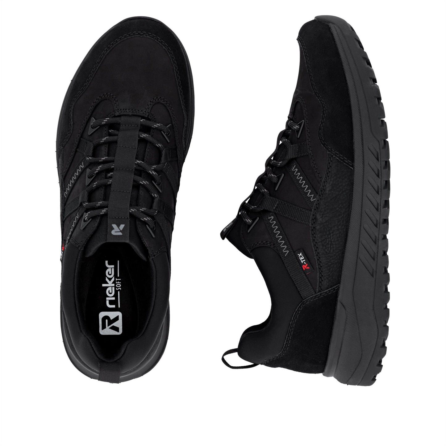 Rieker Mens U0104 Water Repellent Suede Trainer Shoes
