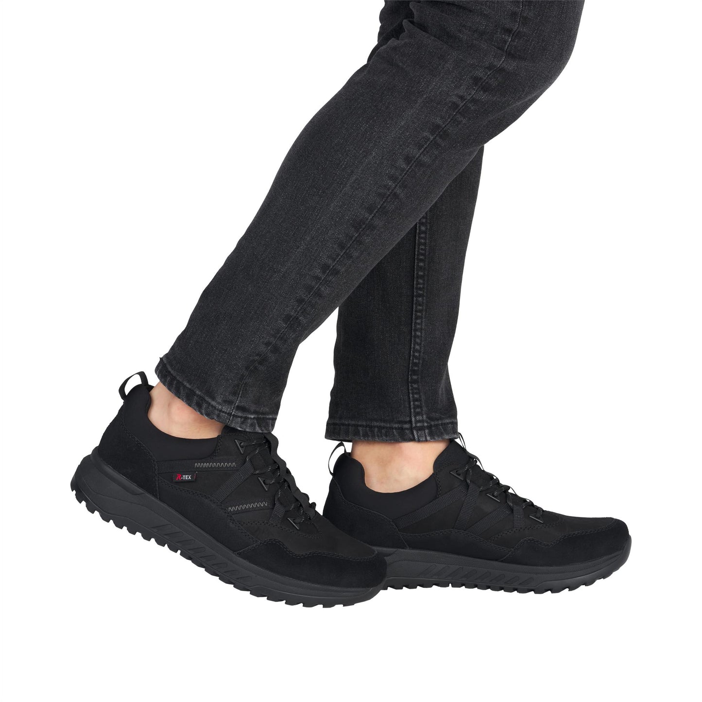 Rieker Mens U0104 Water Repellent Suede Trainer Shoes