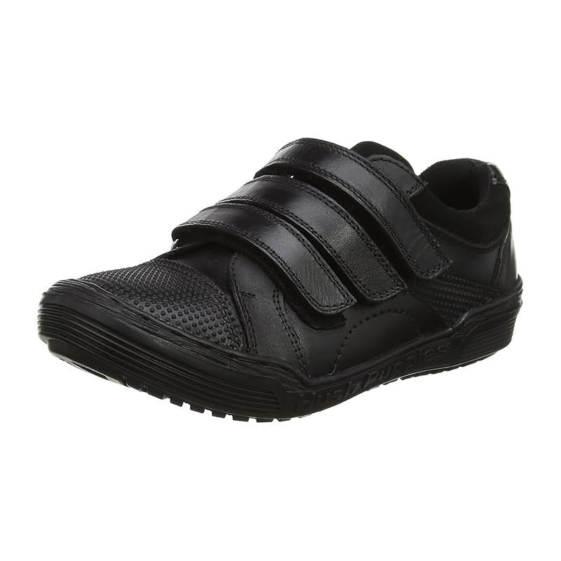 Hush Puppies Boys Dom Black Leather School Shoes