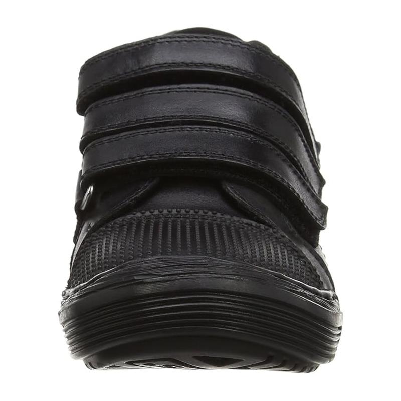 Hush Puppies Boys Dom Black Leather School Shoes