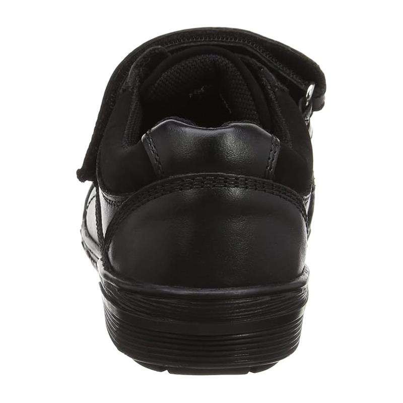 Hush Puppies Boys Dom Black Leather School Shoes