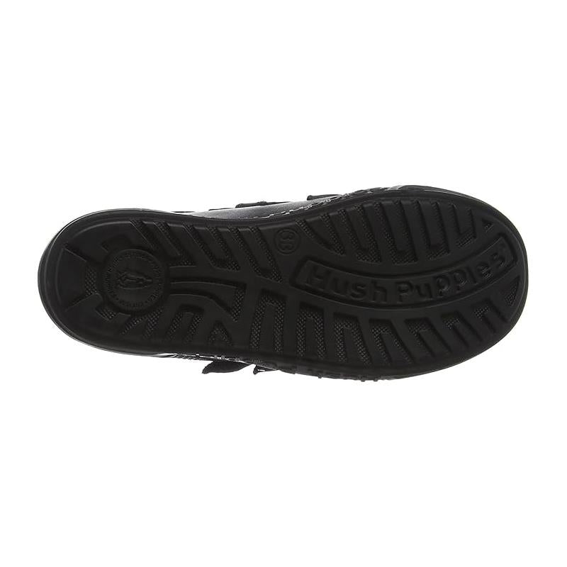 Hush Puppies Boys Dom Black Leather School Shoes