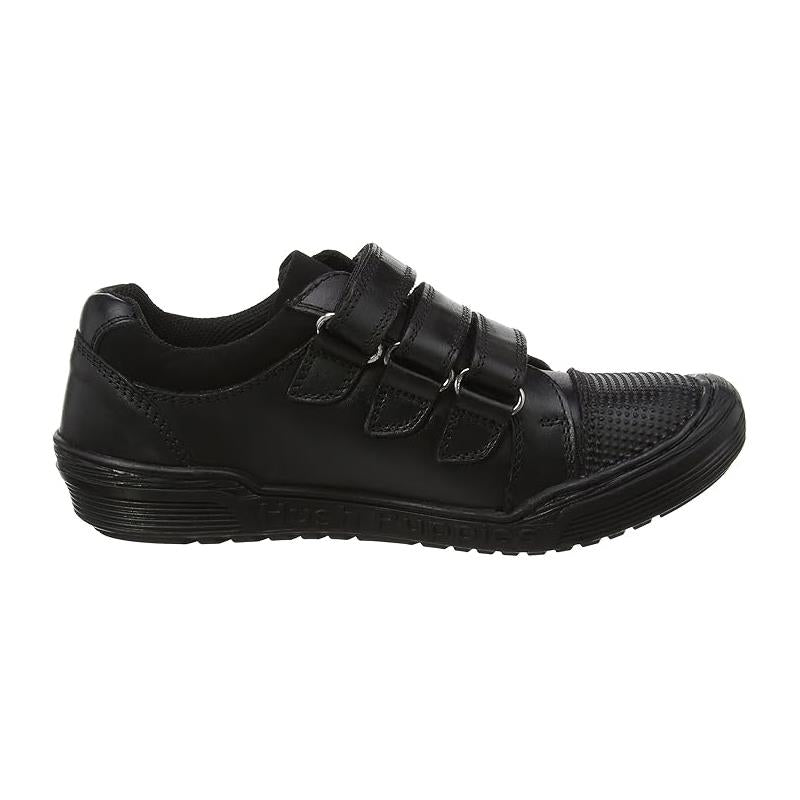 Hush Puppies Boys Dom Black Leather School Shoes