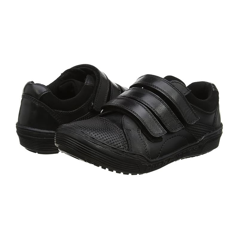 Hush Puppies Boys Dom Black Leather School Shoes