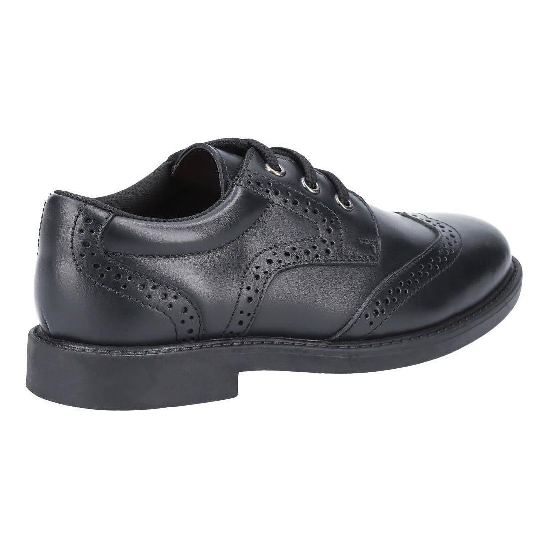 Hush Puppies Harry Black Leather School Shoes