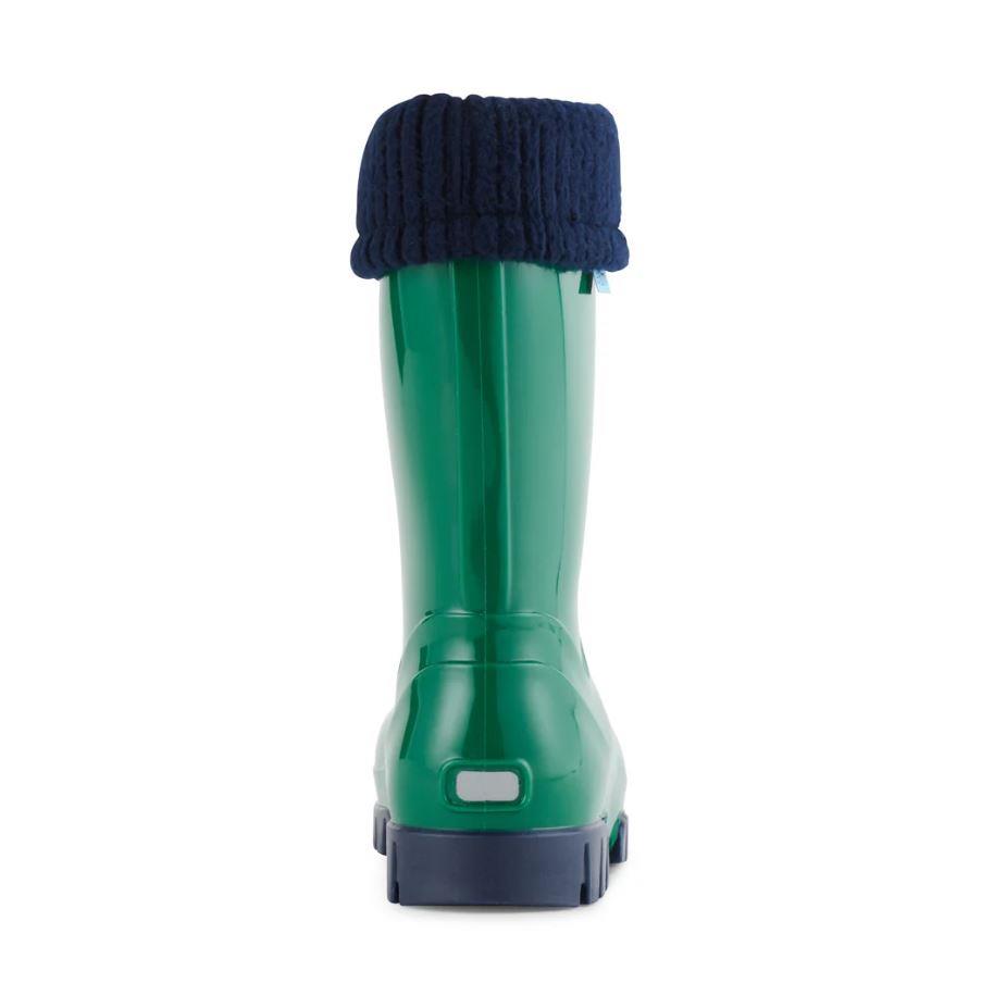 Term Rolltop M2001601 Green/Navy Removable Warm Sock Lined Wellies