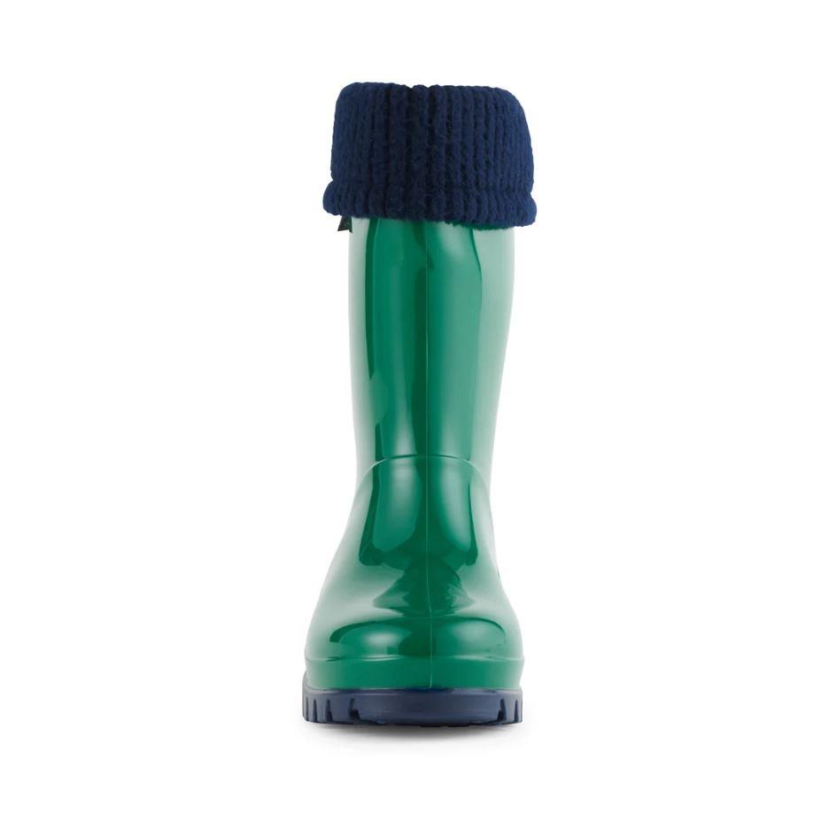 Term Rolltop M2001601 Green/Navy Removable Warm Sock Lined Wellies