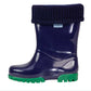 Term Rolltop M2001601 Navy/Green Removable Warm Sock Lined Wellies