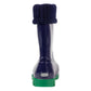 Term Rolltop M2001601 Navy/Green Removable Warm Sock Lined Wellies