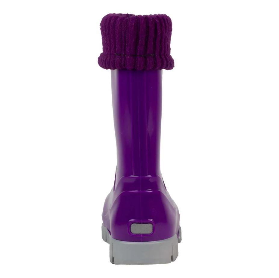 Term Rolltop M2001601 Purple/Grey Removable Warm Sock Lined Wellies