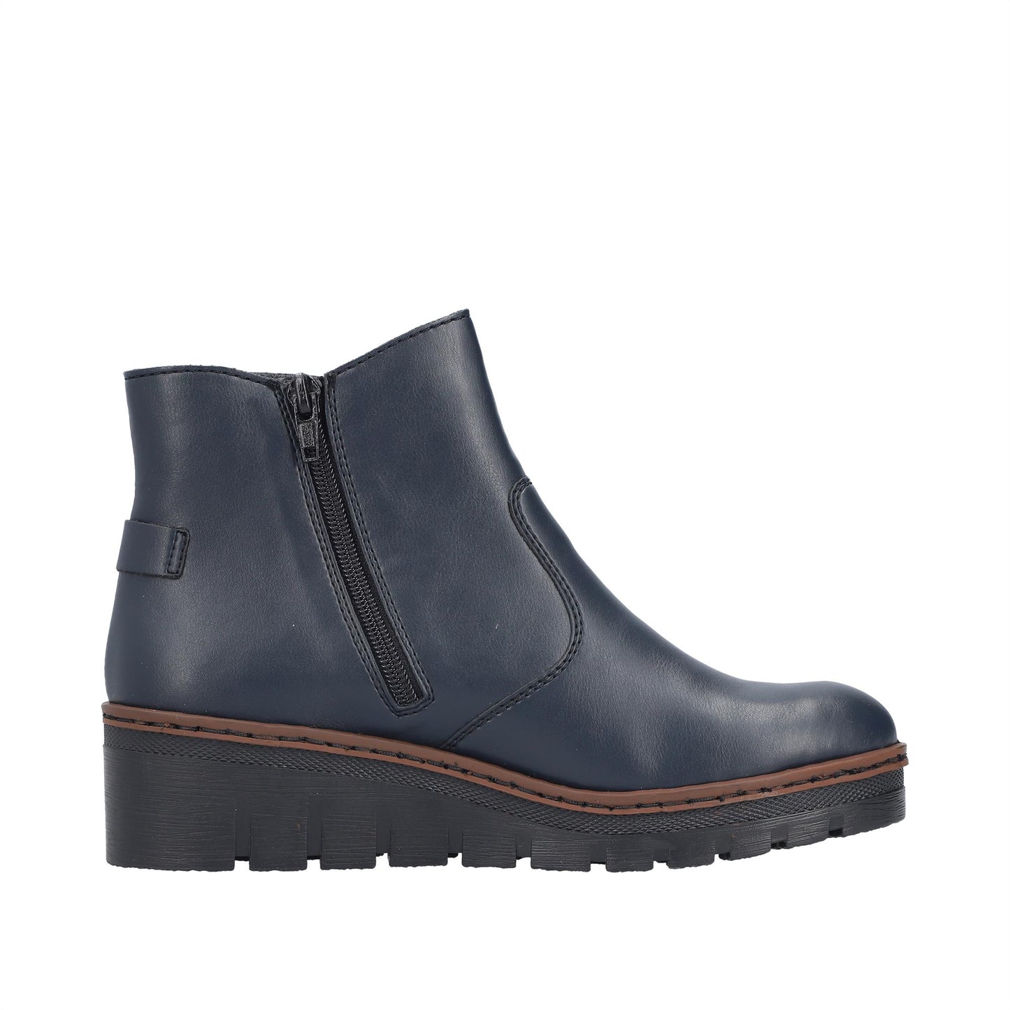Rieker Women's X9164 Faux Leather Warm Lined Low Wedge Ankle Boots