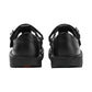Kickers Infants Girls Kick T Vel Black Leather Adjustable School Shoes 1-17301