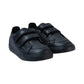 Kickers Tovni Twin Black Double Hook & Loop Leather School Shoes 1-15581
