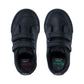 Kickers Tovni Twin Black Double Hook & Loop Leather School Shoes 1-15581