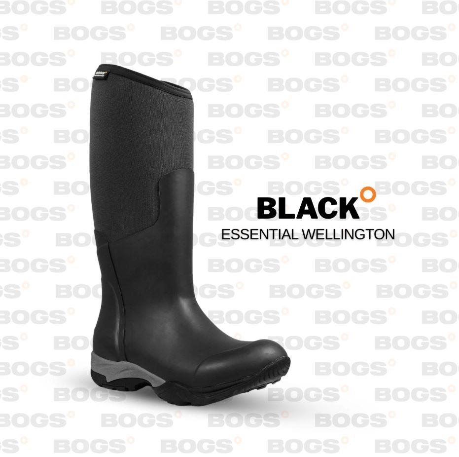 Ladies BOGS Essential Tall Solid Black Insulated Warm Wellies Boots 78583 001