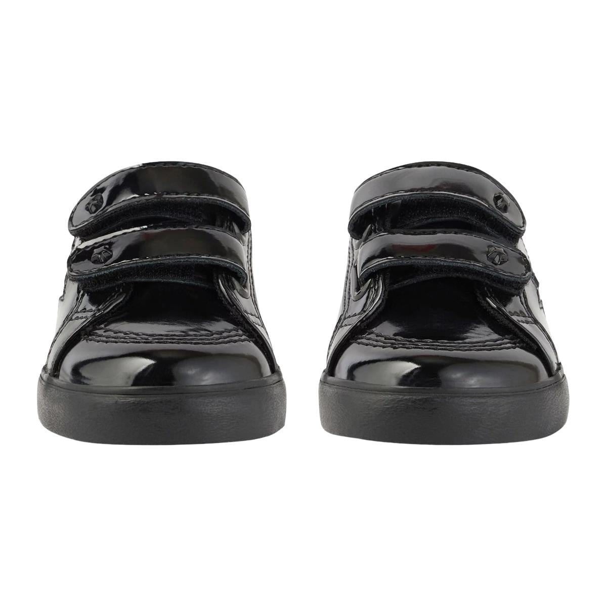Kickers Infants Tovni Star Black Patent Leather School Shoes 1-16646