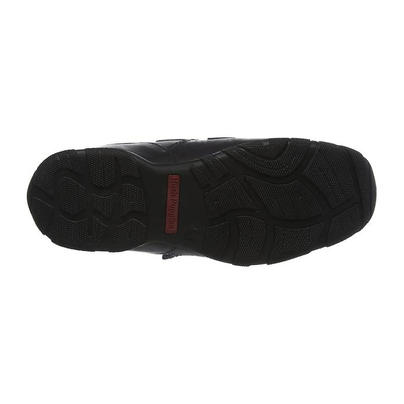 Hush Puppies Mike Black Leather School Shoes