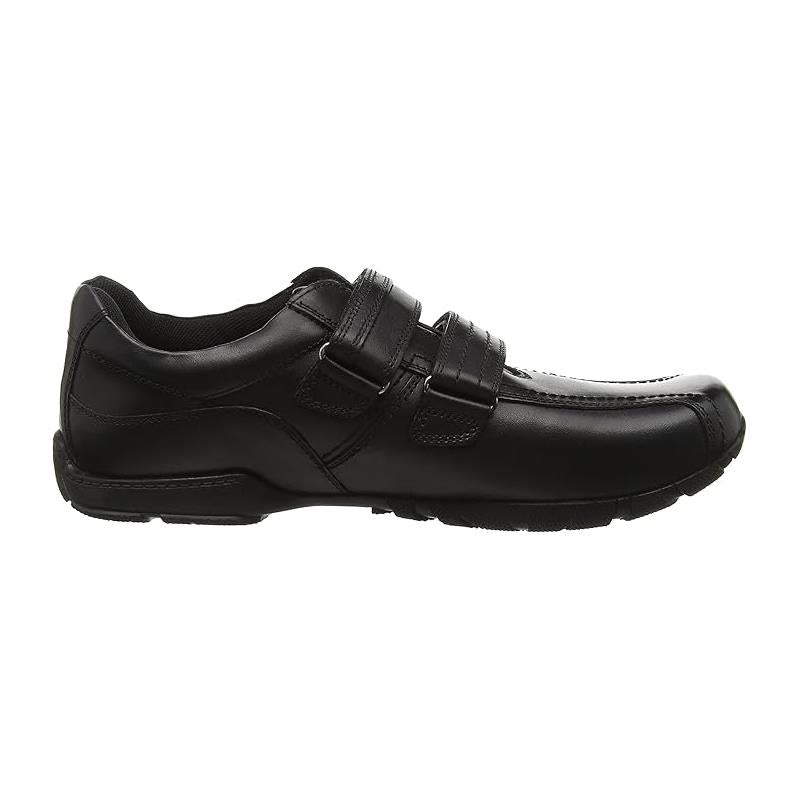 Hush Puppies Mike Black Leather School Shoes