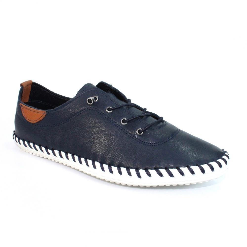 Lunar Womens St Ives Leather Plimsoll FLE030