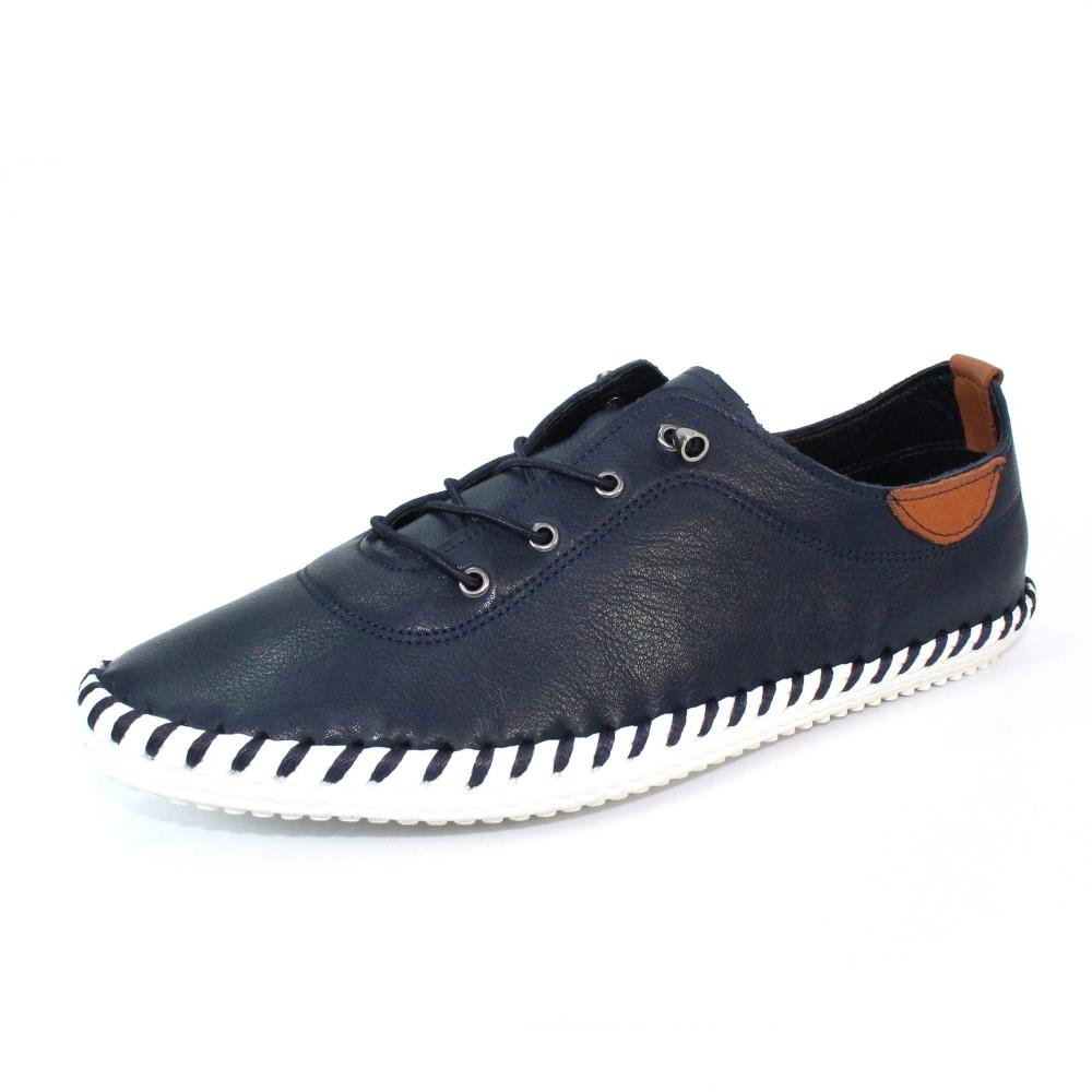 Lunar Womens St Ives Leather Plimsoll FLE030