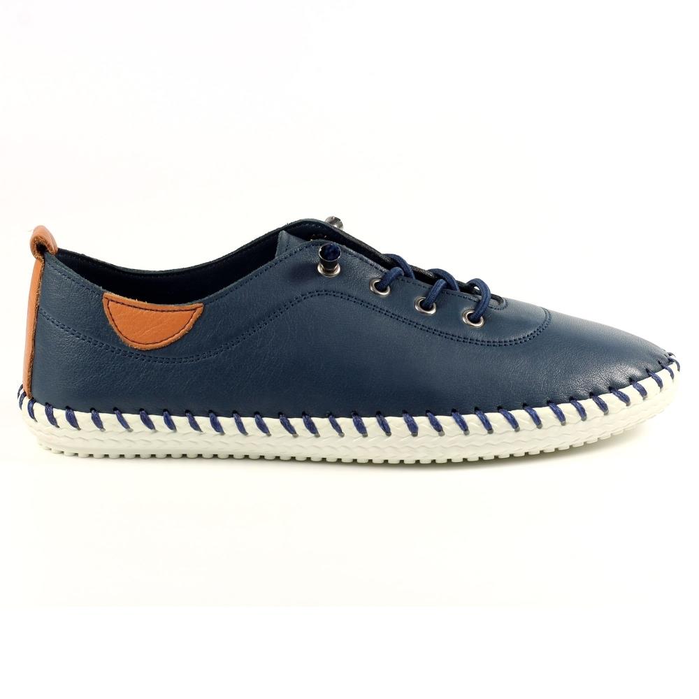 Lunar Womens St Ives Leather Plimsoll FLE030